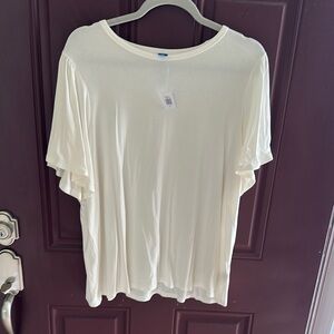 Old Navy Cream Relaxed Short Sleeve T-Shirt